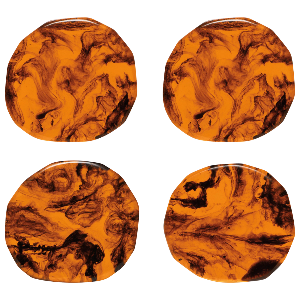 Tortoiseshell Resin Coasters (Set of 4)