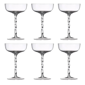 Twisted Stem Coupe Set of 6