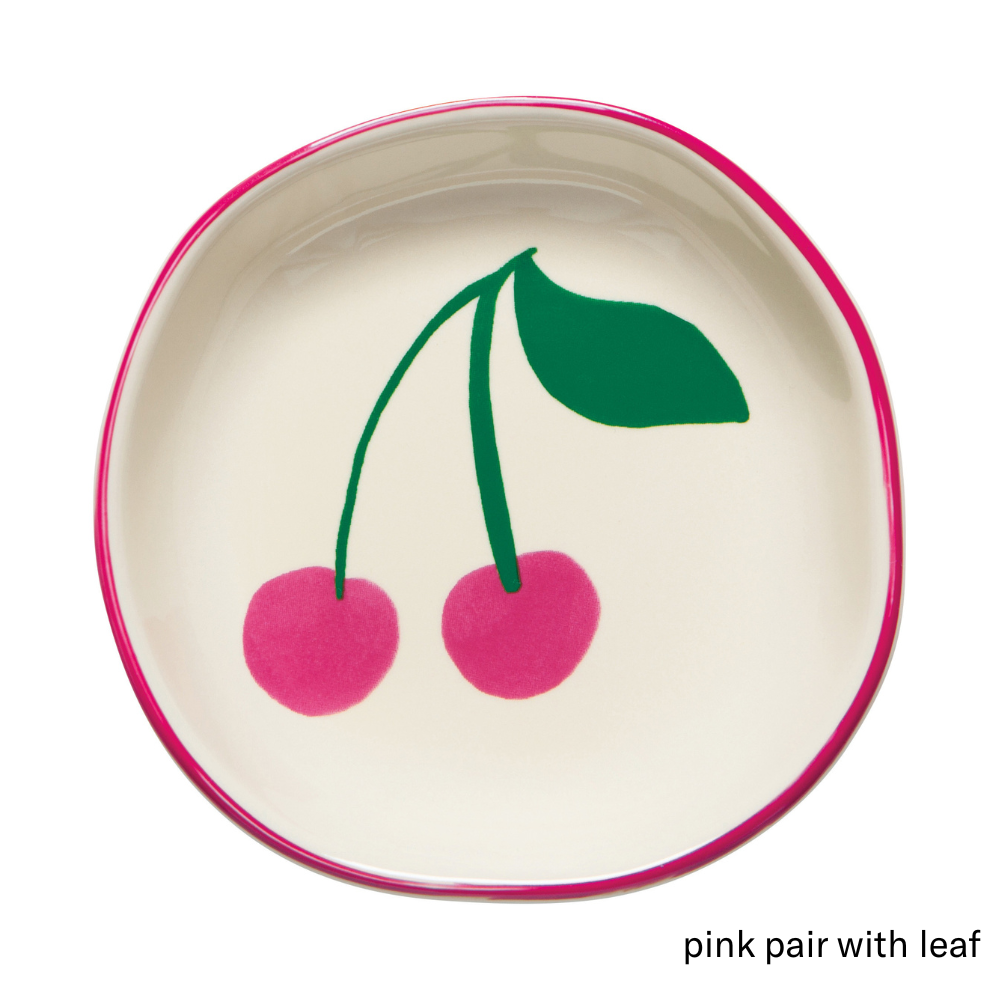 Very Cherry Garnish Bowl (Pink Pair with Leaf)