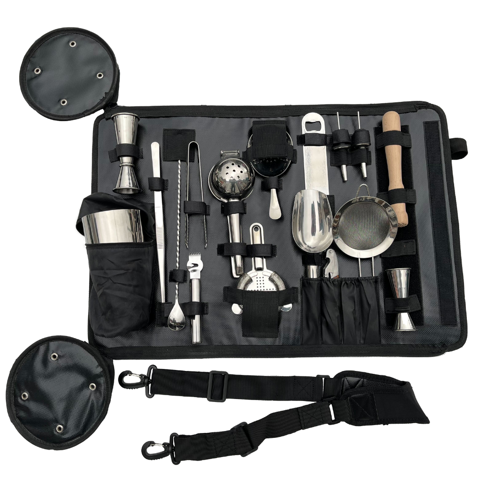 Bar Tools Case Vinyl Bar Tool Roll-Up (With or Without Bar Tools) | Cocktail Emporium