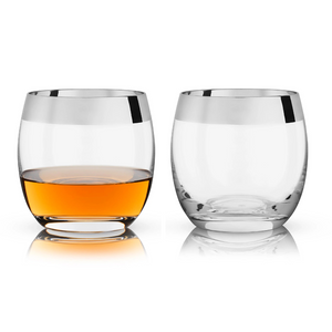 Viski Chrome Rim Tumblers (set of 2)