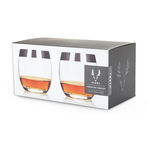 Viski Chrome Rim Tumblers (set of 2) packaging