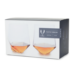 Viski Faceted Crystal Tumblers (set of 2) packaging