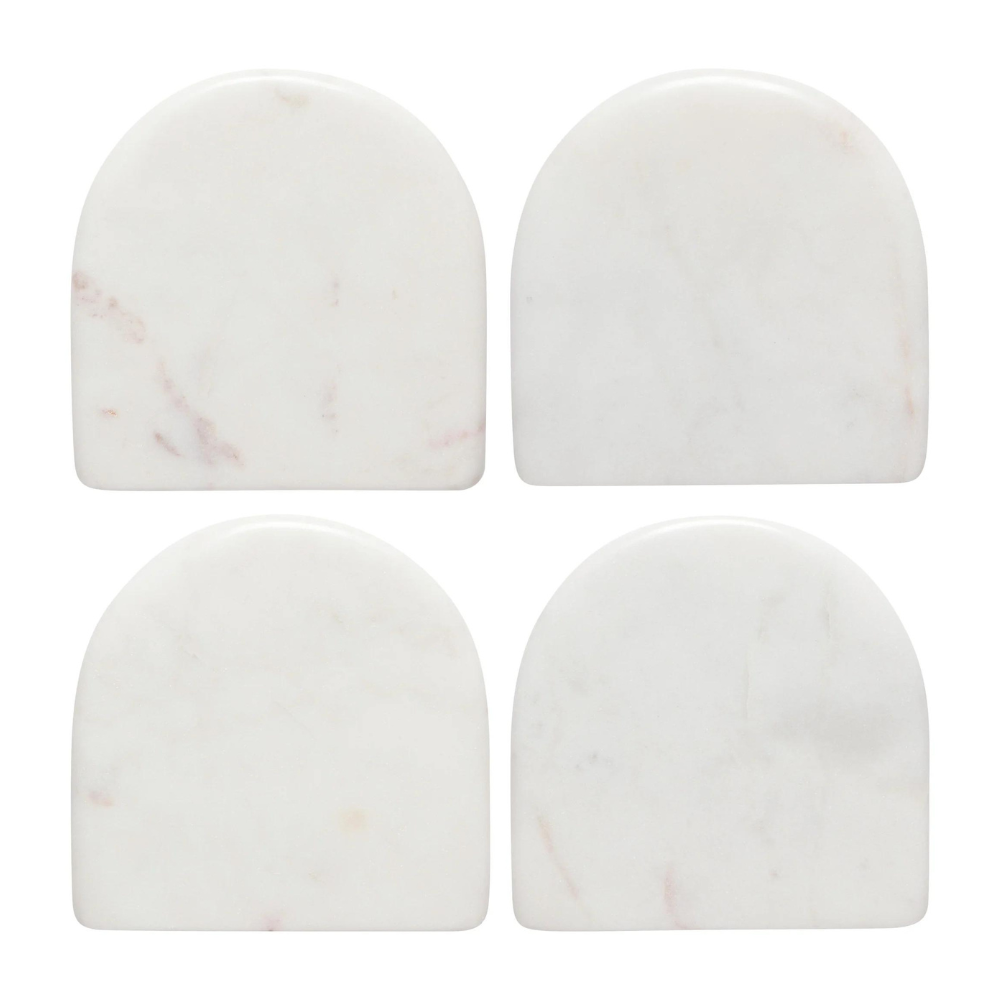 White Arch Marble Coasters (Set of 4)