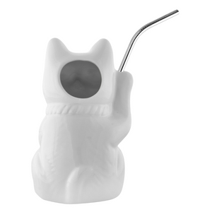 White Neko Cat Tiki Mug_back