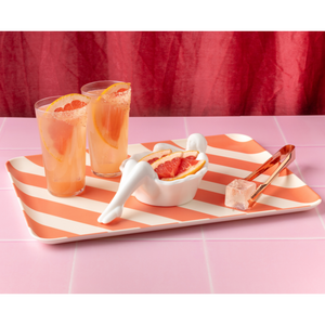 Xenia Taler Large Tray (Coral Stripe)