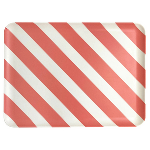 Xenia Taler Large Tray (Coral Stripe)