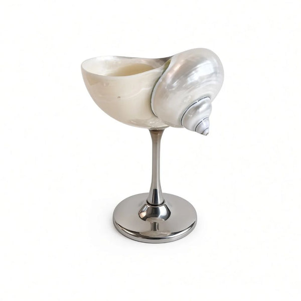 Opaline Steel-Stem Cocktail Shell