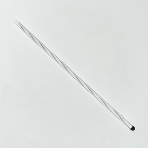 Twisted Glass Straw (Clear & White)