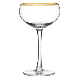 Potion House Cleo Gold Rim Coupe Glass