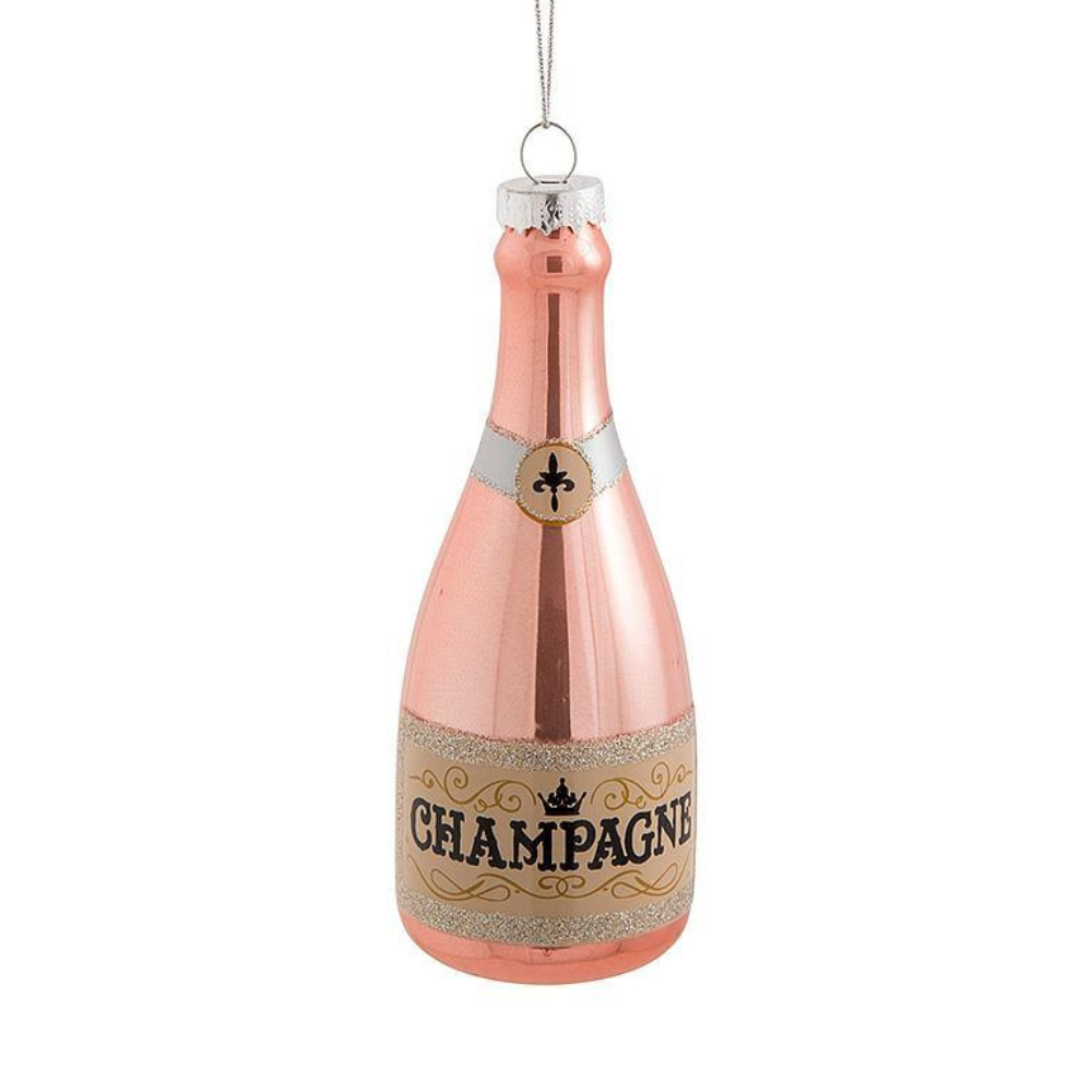 Pink Champagne Bottle Ornament