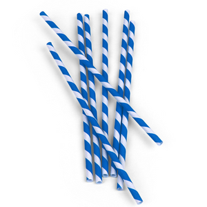 Kikkerland Blue Stripe Paper Straws