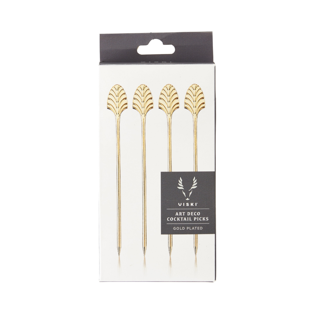 Gold Art Deco Cocktail Pins (set of 4)