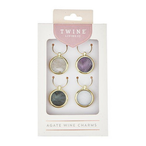 Agate Wine Charms (set of 4)