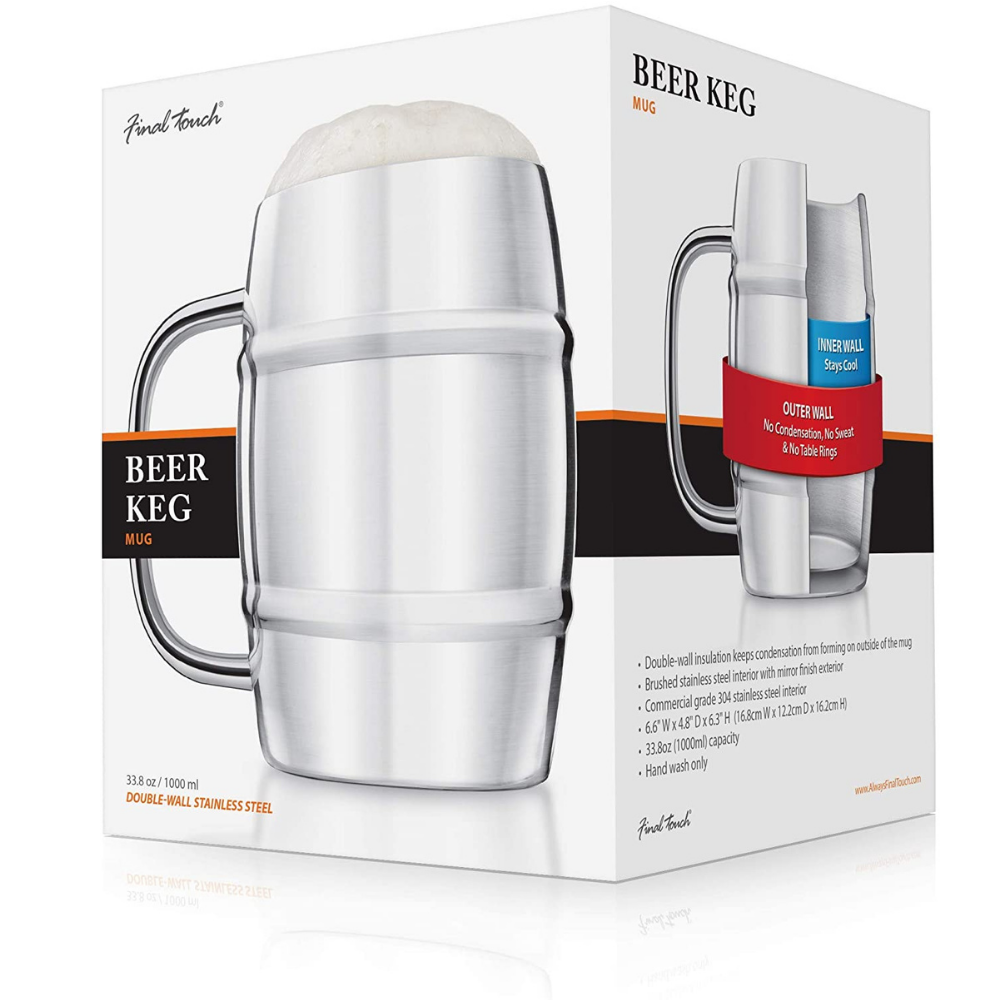 Final Touch Double-Wall Beer Keg Mug