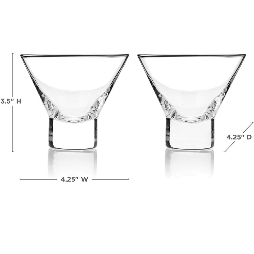 Viski Martini Glasses, Stemless, 7.5 Ounce