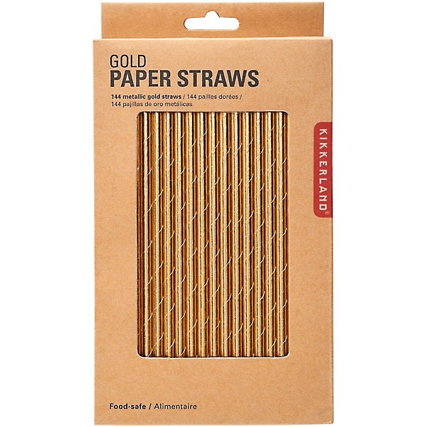 Kikkerland Gold Paper Straws