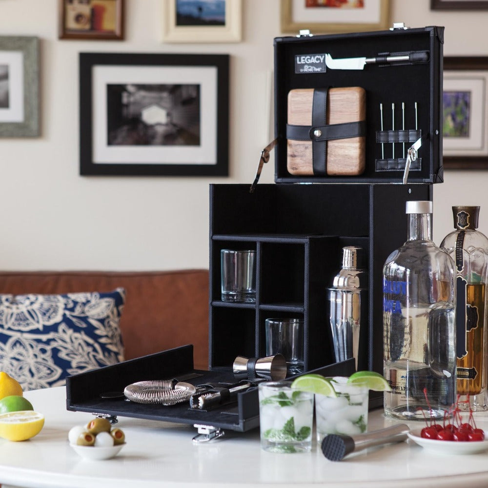 Hamilton Portable Cocktail Bar (Black) - Lifestyle scene