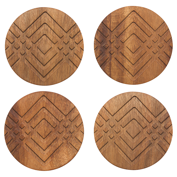 Facet Acacia Coasters