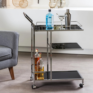 Lenox Chrome 3 Tier Bar Cart