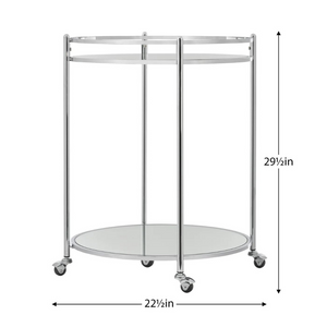 Manhattan 2-Tier Mirror Glass Bar Cart