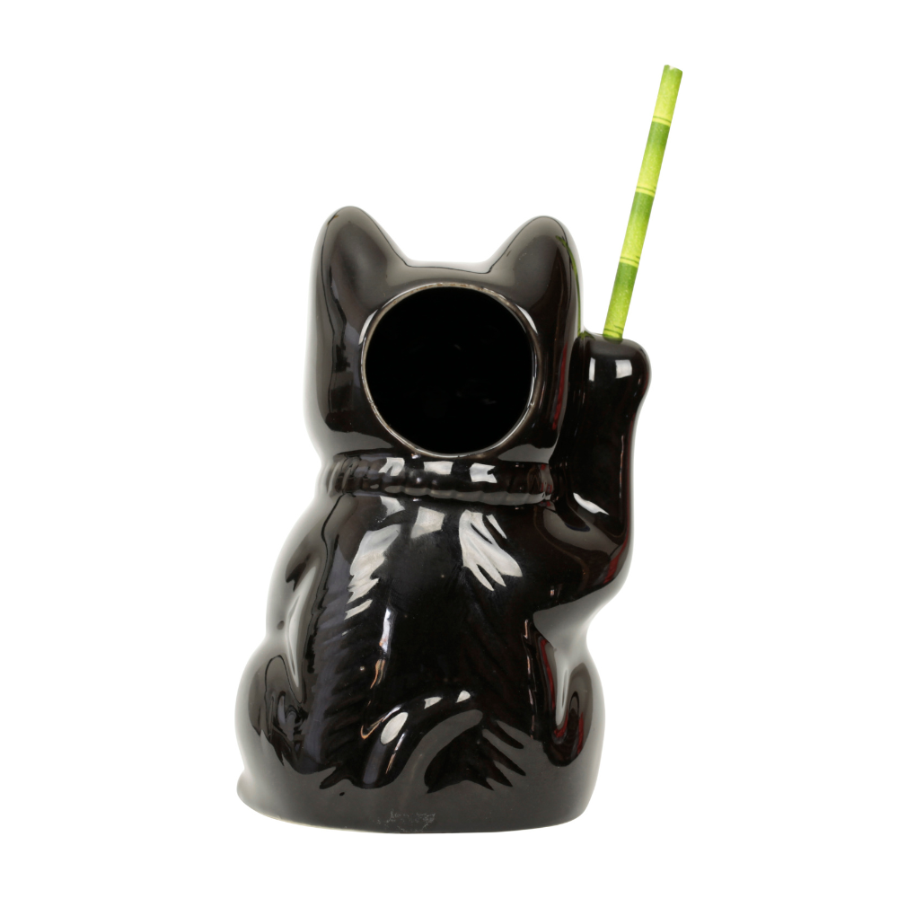Black Neko Cat Tiki Mug