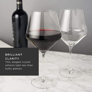 Viski Crystal Burgundy Wine Glasses (set of 2)