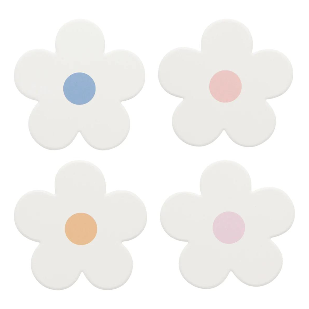 Daisy Soak Up Square Coasters (Set of 4)