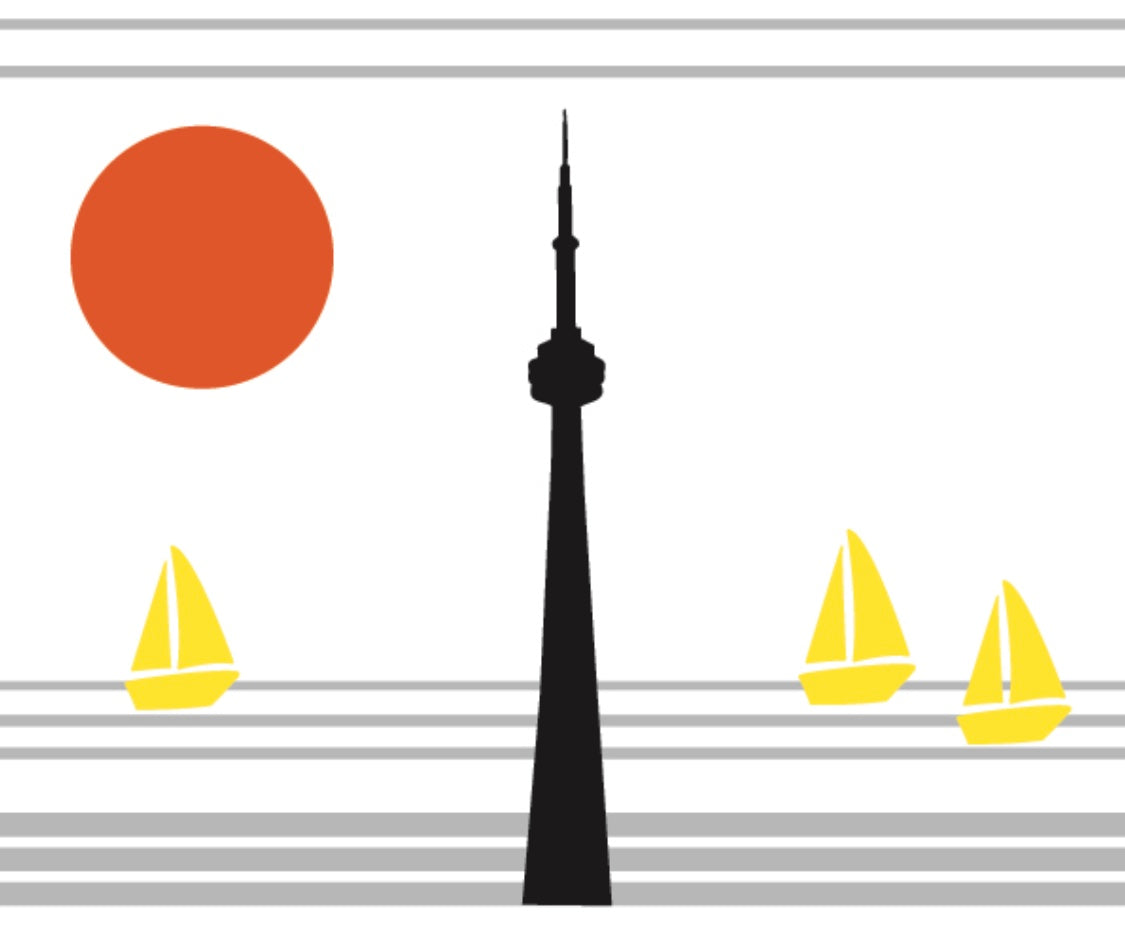 Retro Toronto Collins Glass (red sun, black CN tower)