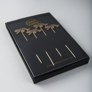 Leopard Cocktail Pins (set of 4)