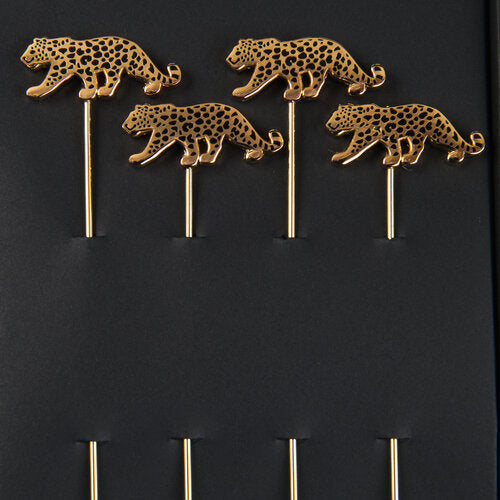 Leopard Cocktail Pins (set of 4)
