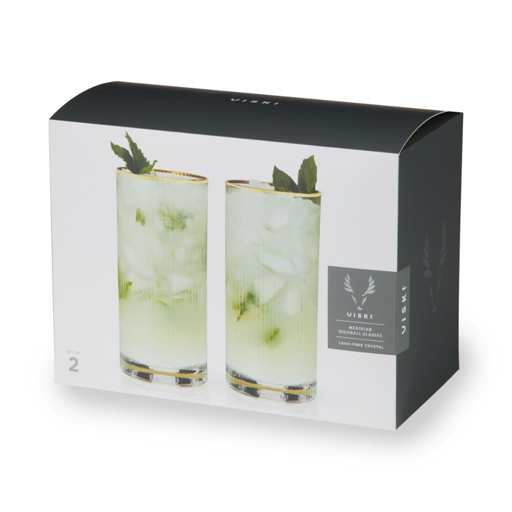 Viski Meridian Highball Glasses (set of 2)