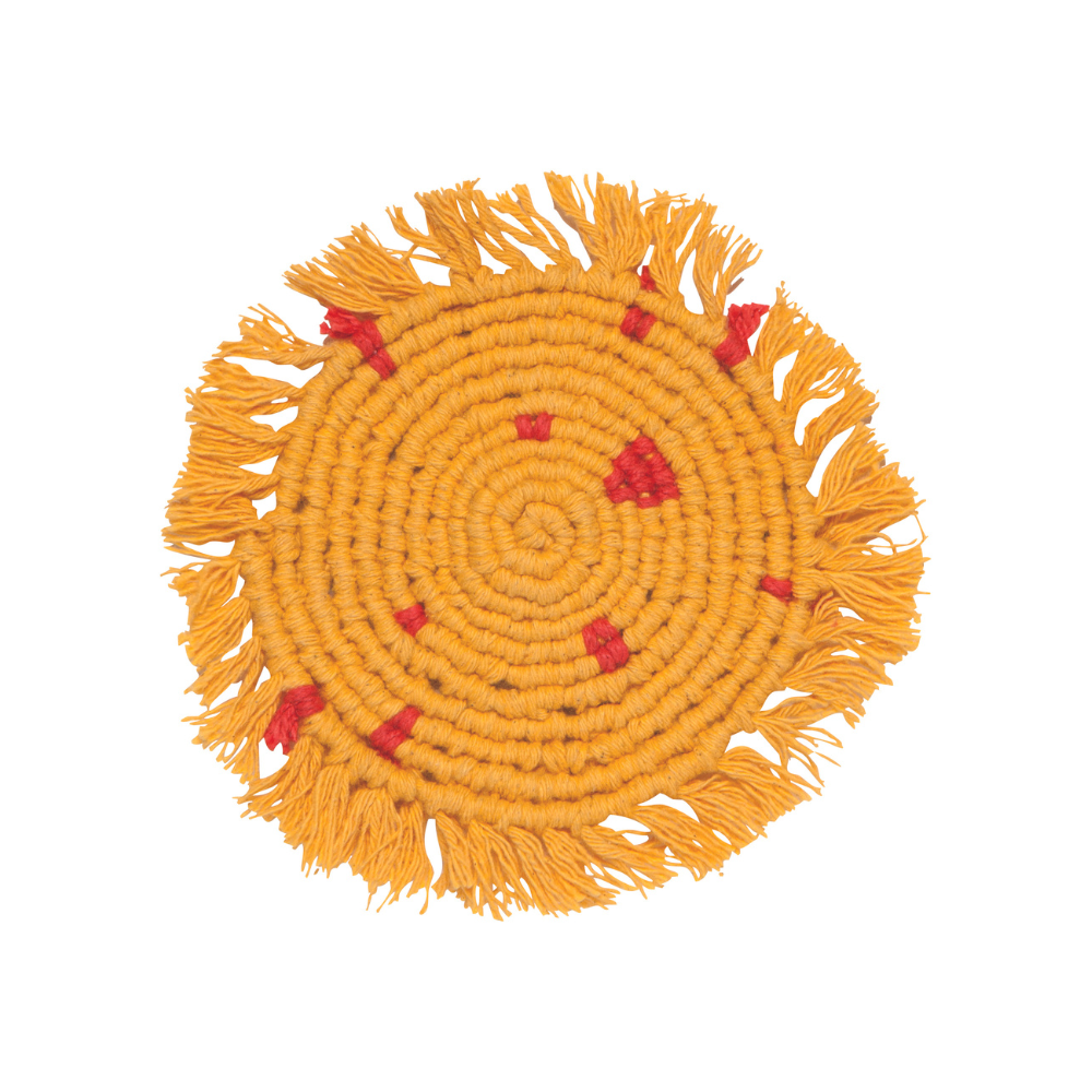 Ochre Macrame Coasters (set of 4)