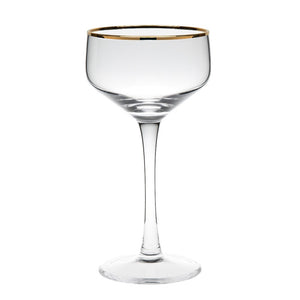 Potion House Coupe Glass Gold Rim