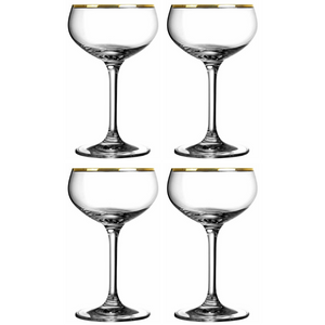 Retro Gold Rim Coupe set of 4