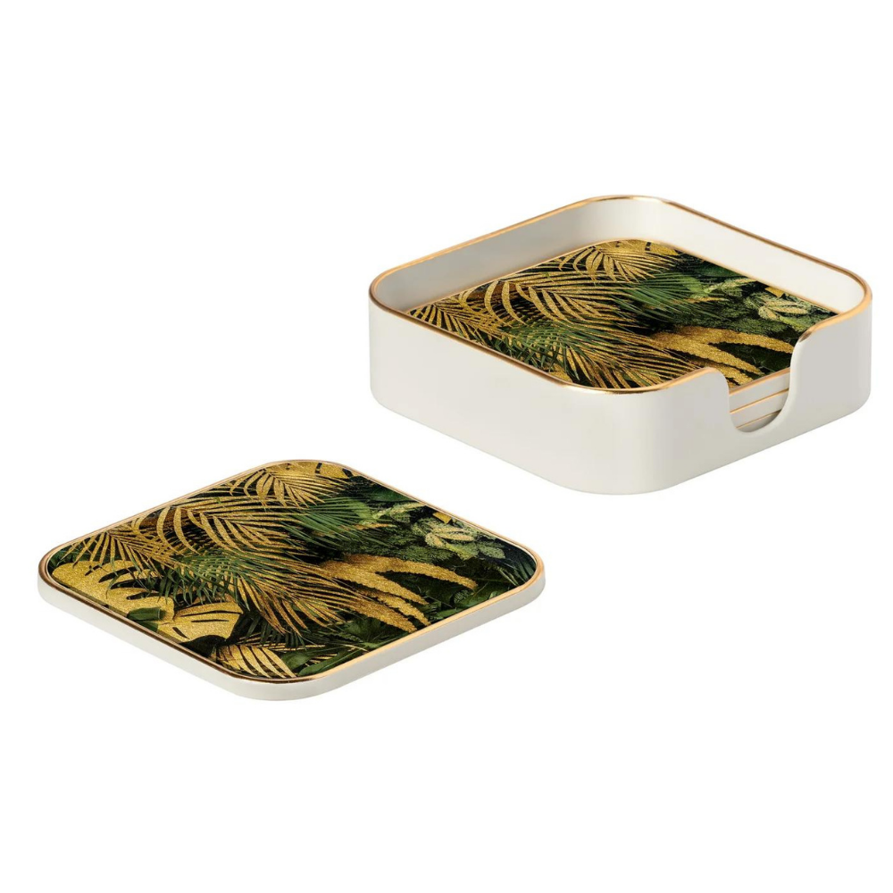 Savoy Tropical Leaves Coasters (set of 4)