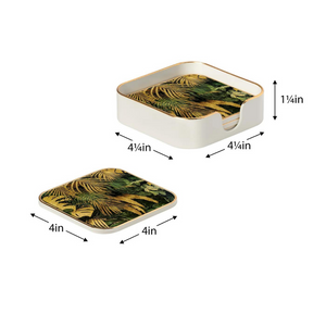 Savoy Tropical Leaves Coasters (set of 4)