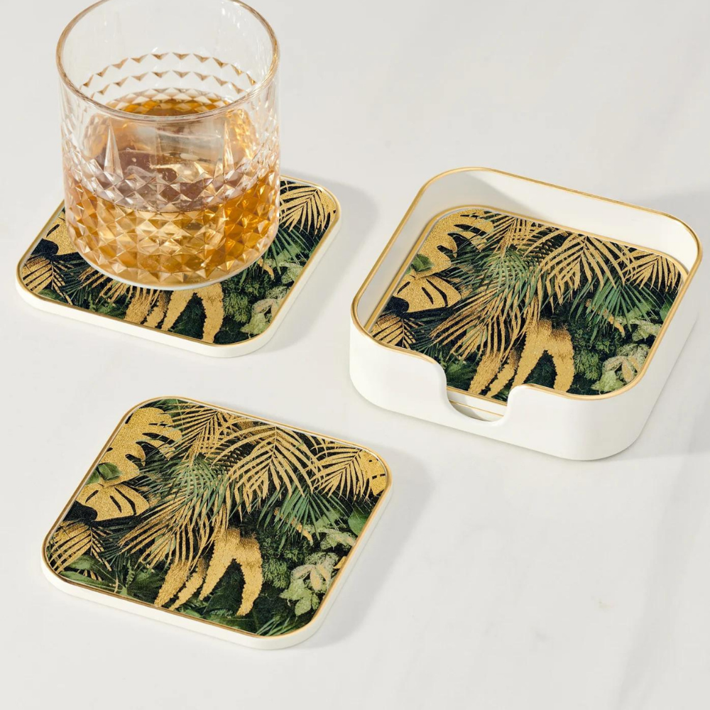 Savoy Tropical Leaves Coasters (set of 4)