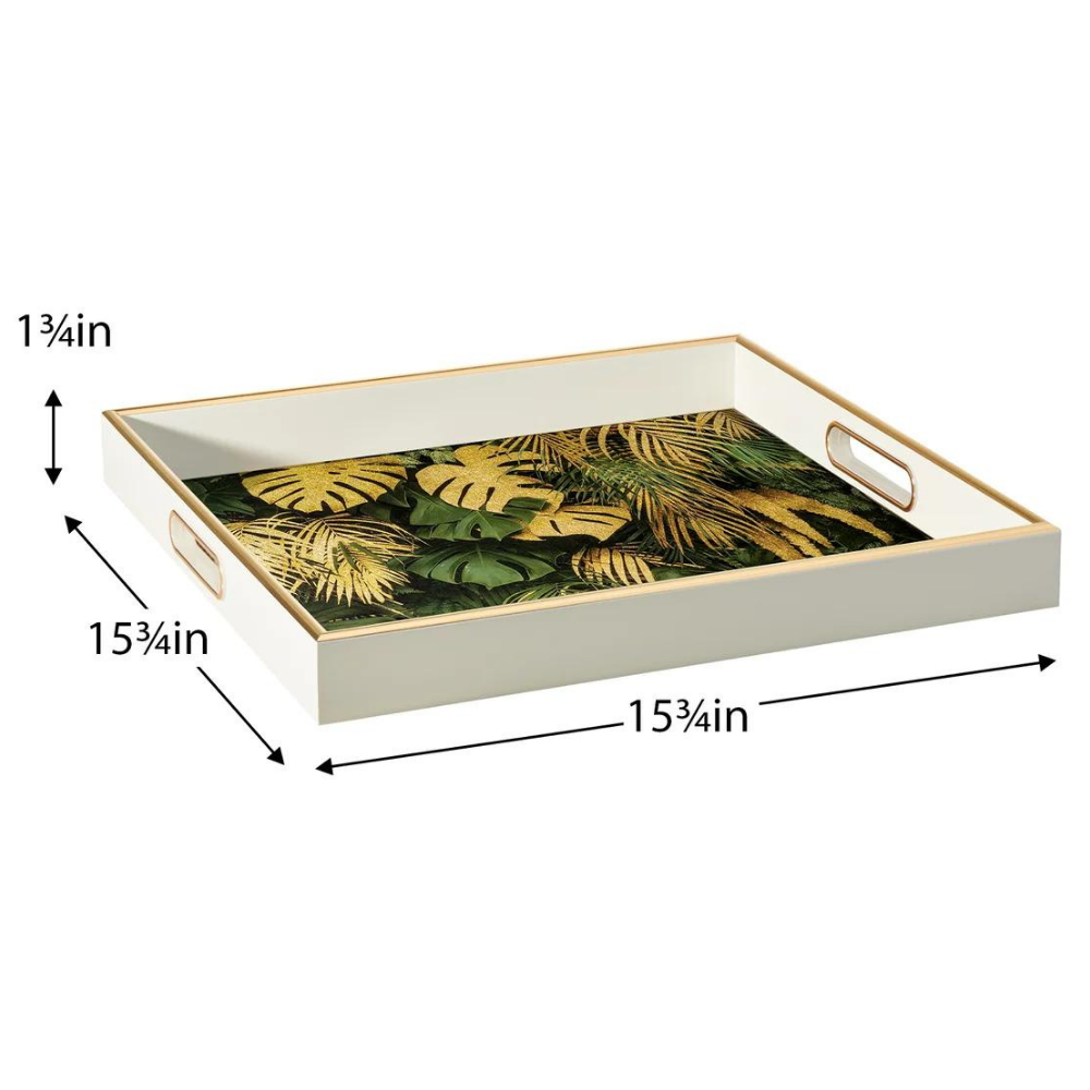 Savoy Tropical Leaves Tray - large