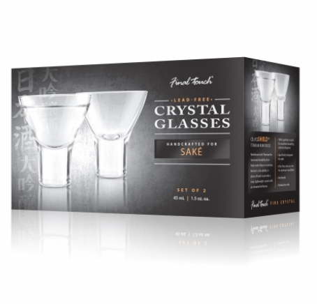 Final Touch Lead-Free Crystal Saké Glasses (set of 2)