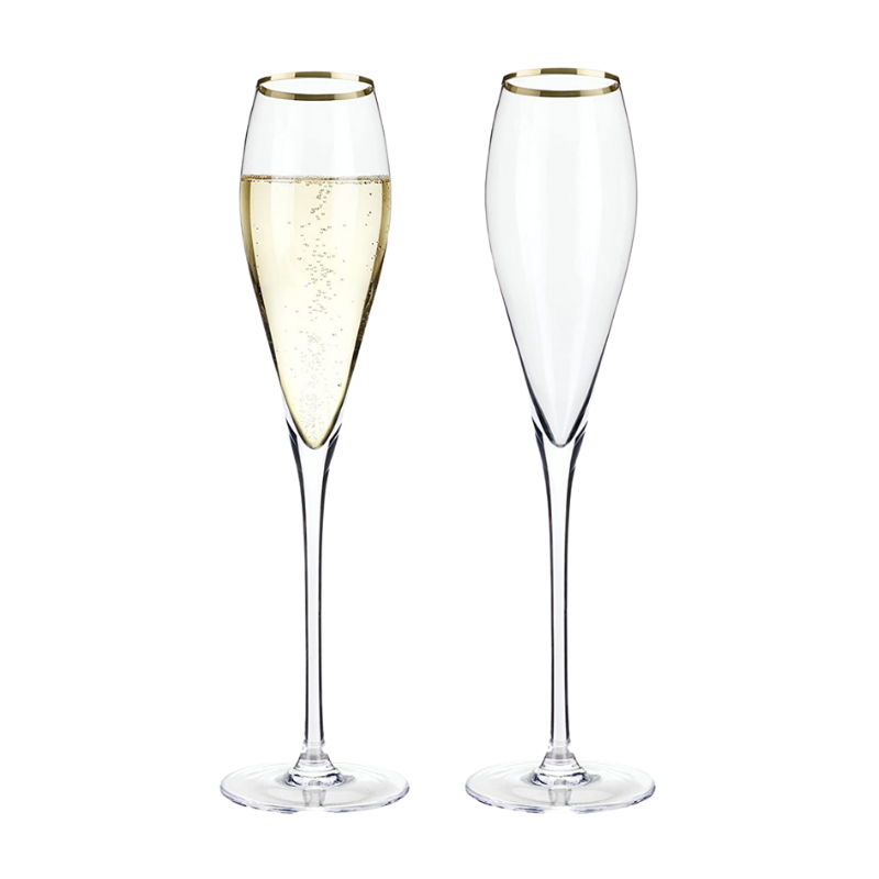 Belmont Gold Rim Champagne Set of 2