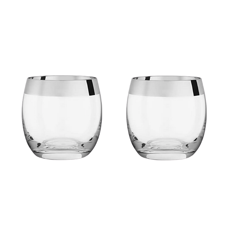 Chrome Rim Tumblers Set of 2
