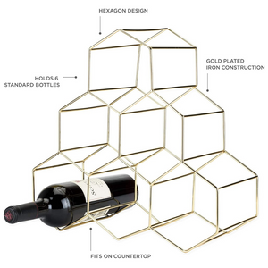 Geo Gold Wine Rack