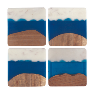 Azure Skyline Coasters (Set of 4)