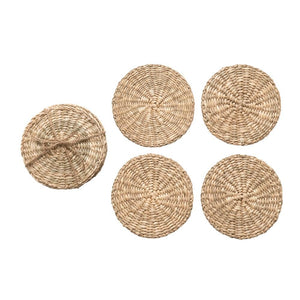Round Hand-woven Seagrass Coasters (set of 4)