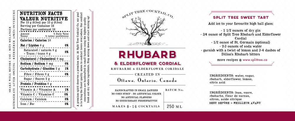 Split Tree Rhubarb & Elderflower Cordial
