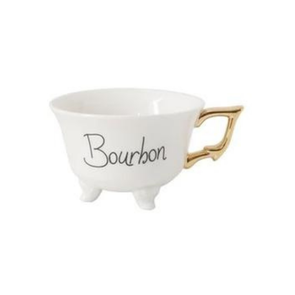Footed Teacups with Gold Handle