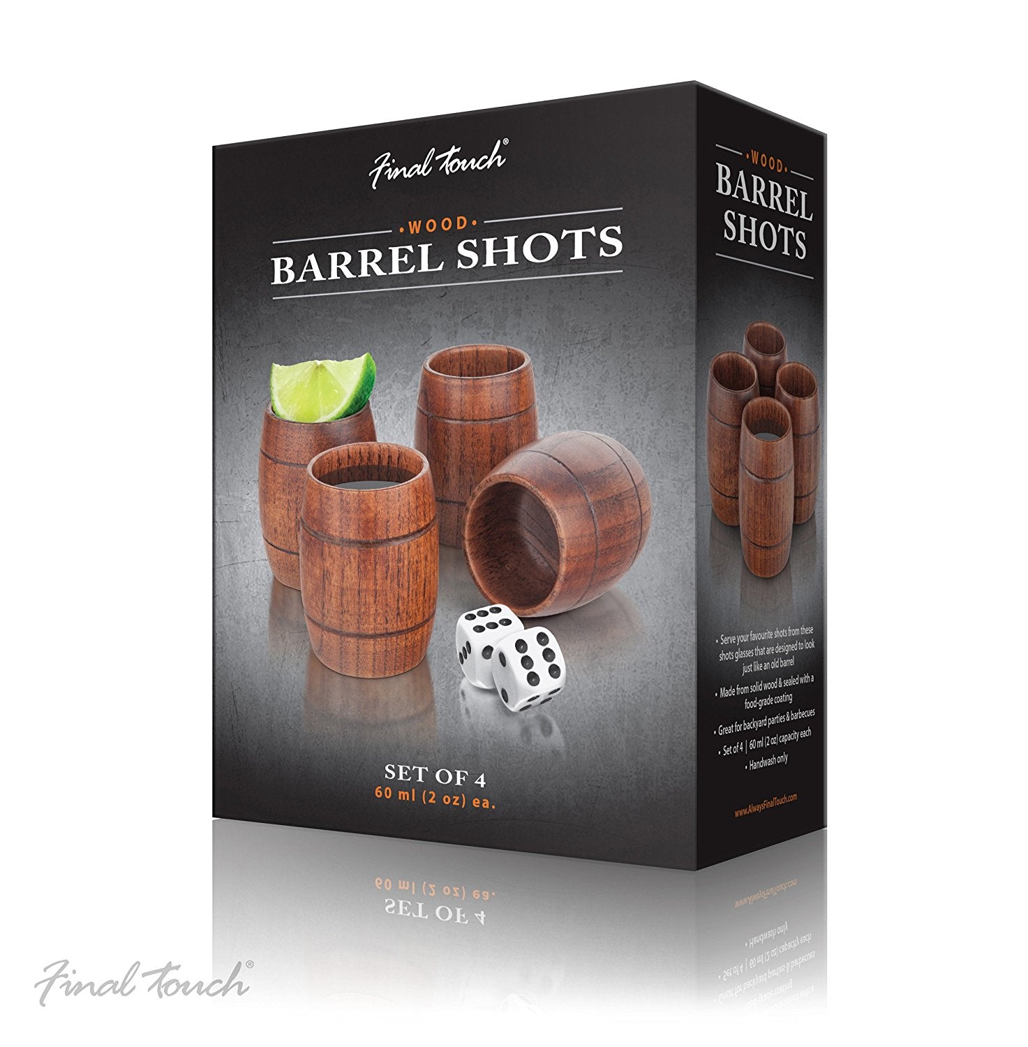 Wood Barrel Shot Glass