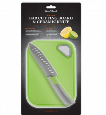 Final Touch Non-Slip Cutting Board & Ceramic Knife Set