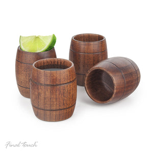 Wood Barrel Shot Glass